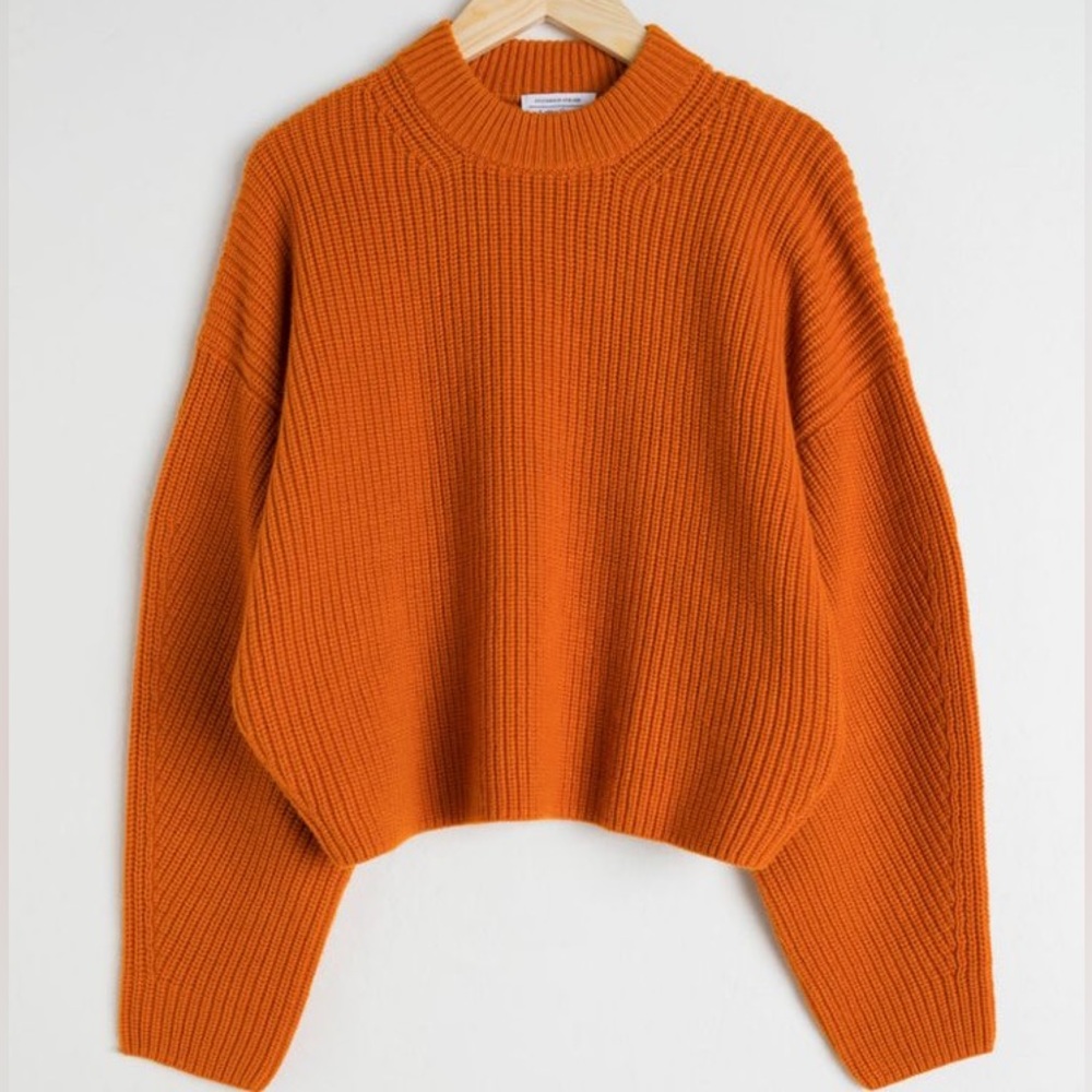 Other Stories knit orange sweater, size small
